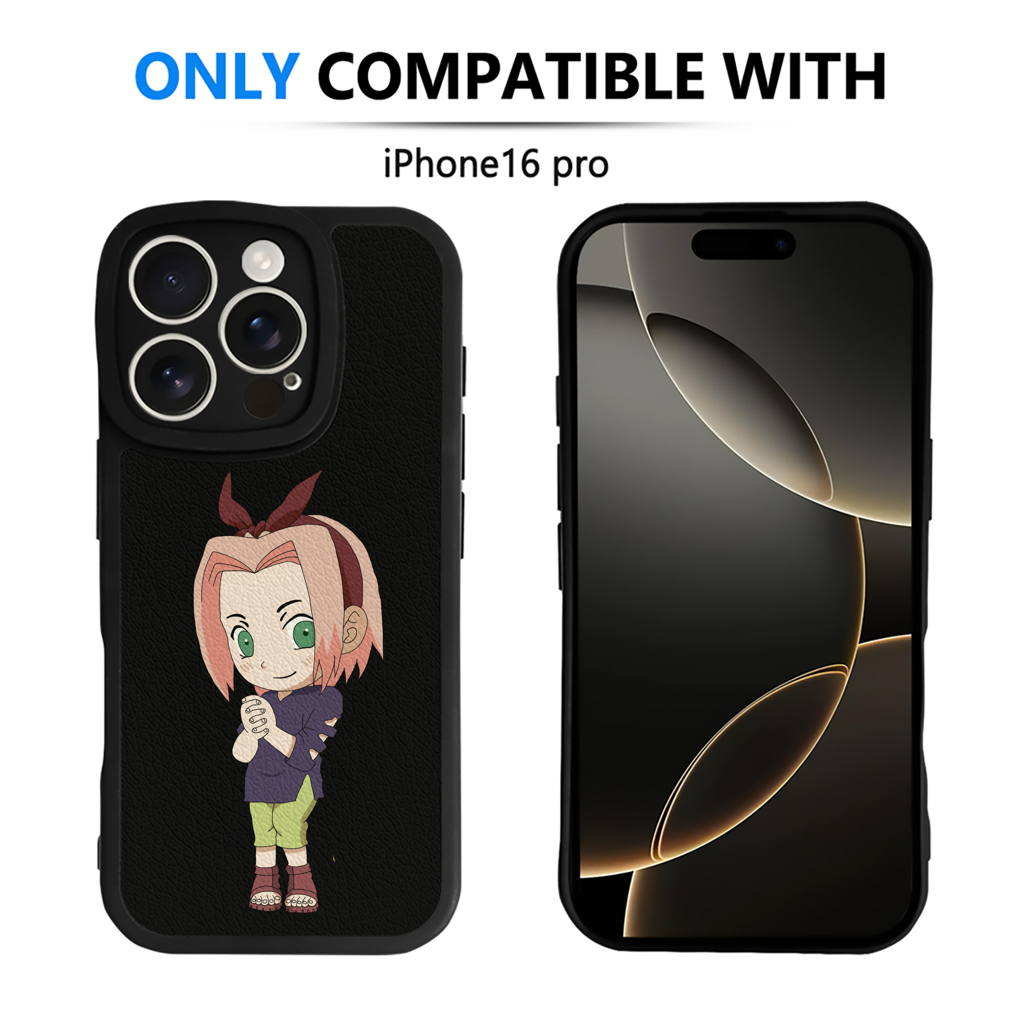 （画像用） NARUTO -ナルト- 春野サクラ Haruno Sakura 【iPhone 16シリーズ対応】シリコンスマホケース（レザー調） 材質：シリコン